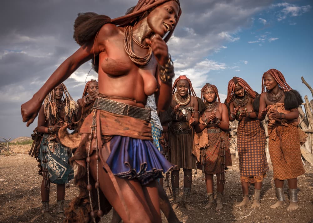 Dancing Himba Woman by Rudy Mareel — canvas wall art