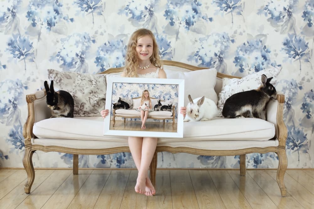Girl's Petite Rabbit World by Victoria Glinka — canvas wall art