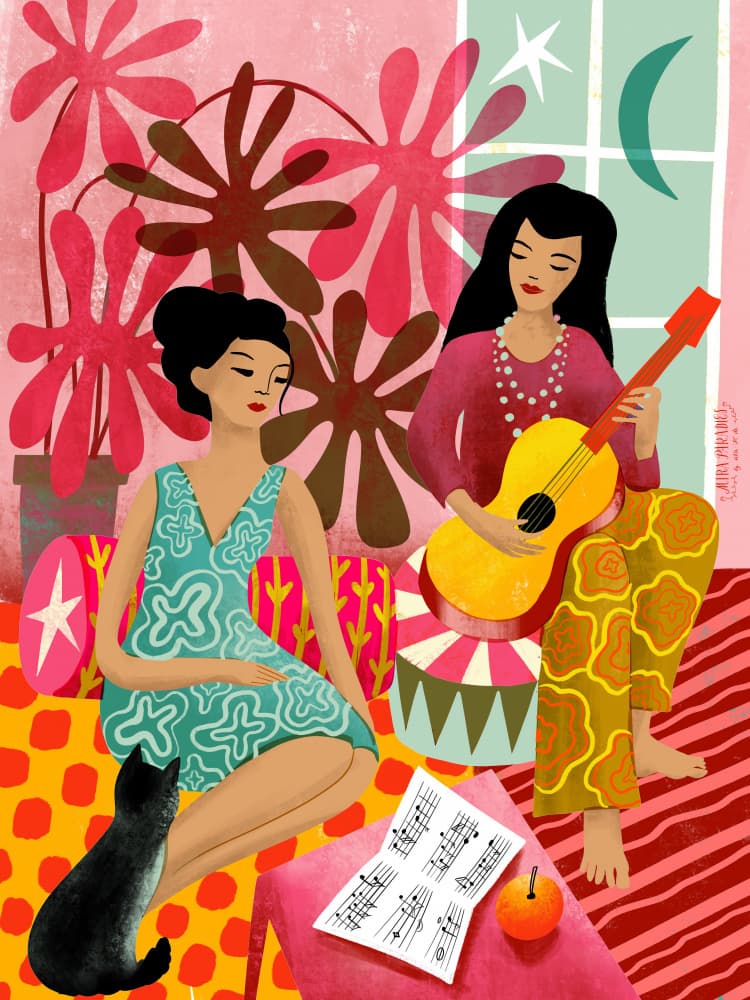 Cozy Bohemian Melodies by uta krogmann — canvas wall art