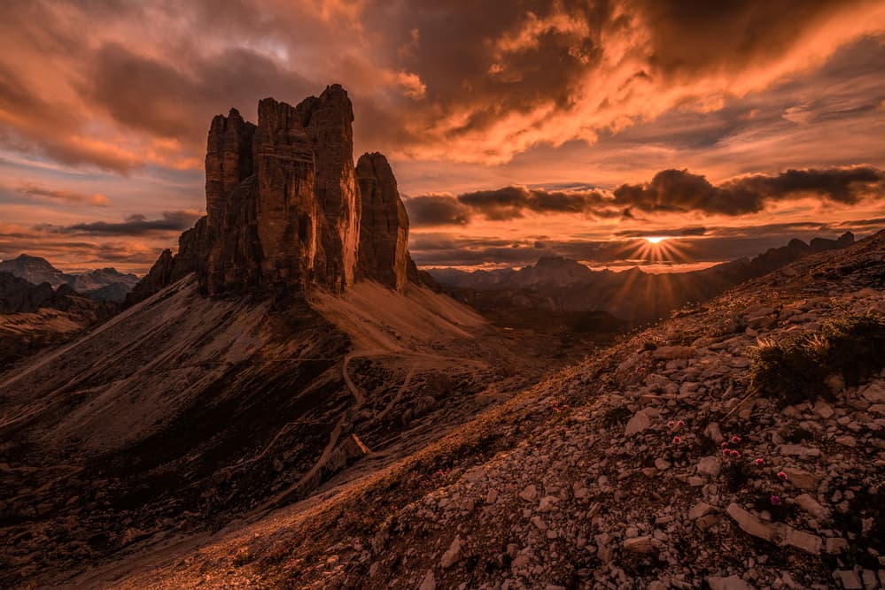 Dramatic Mountain Sunset by Andreas Agazzi — canvas wall art