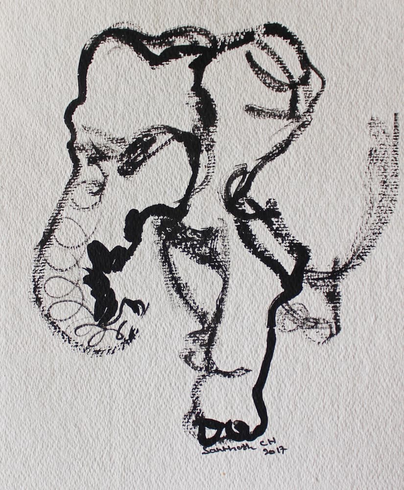 Expressive Line Drawing by Santhosh ch — canvas wall art