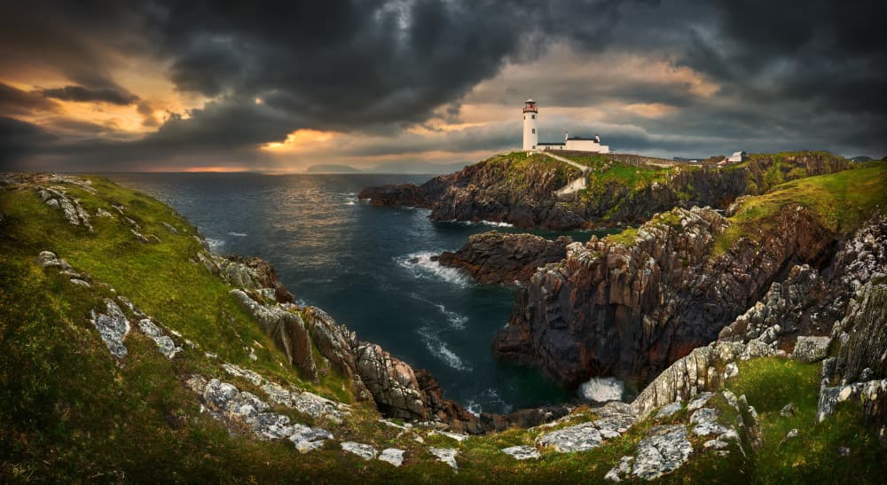 Dramatic Coastal Lighthouse by Krzysztof Browko — canvas wall art