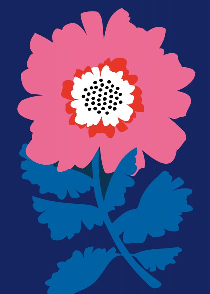 Folk Floral Dark.png by Kristian Gallagher — canvas wall art