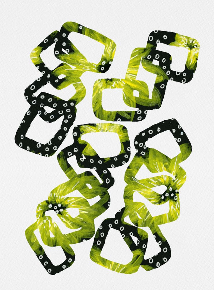 Organic Green Shapes by Michele Channell — canvas wall art