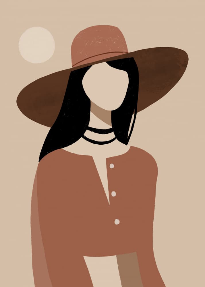 Boho Hat Lady by Katarzyna Gąsiorowska — canvas wall art