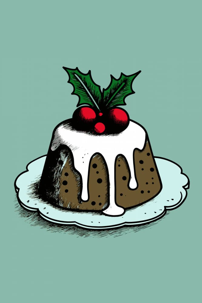 Festive Christmas Pudding by casa cartissi — canvas wall art
