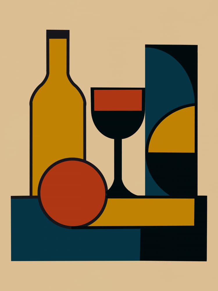 Abstract Wine Still Life by Little Dean — canvas wall art
