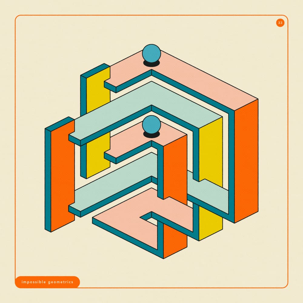 Impossible Geometric Illusion by Jazzberry Blue — canvas wall art