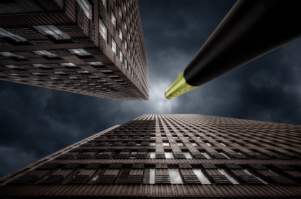 Dramatic City Writing by Michiel Hageman — canvas wall art