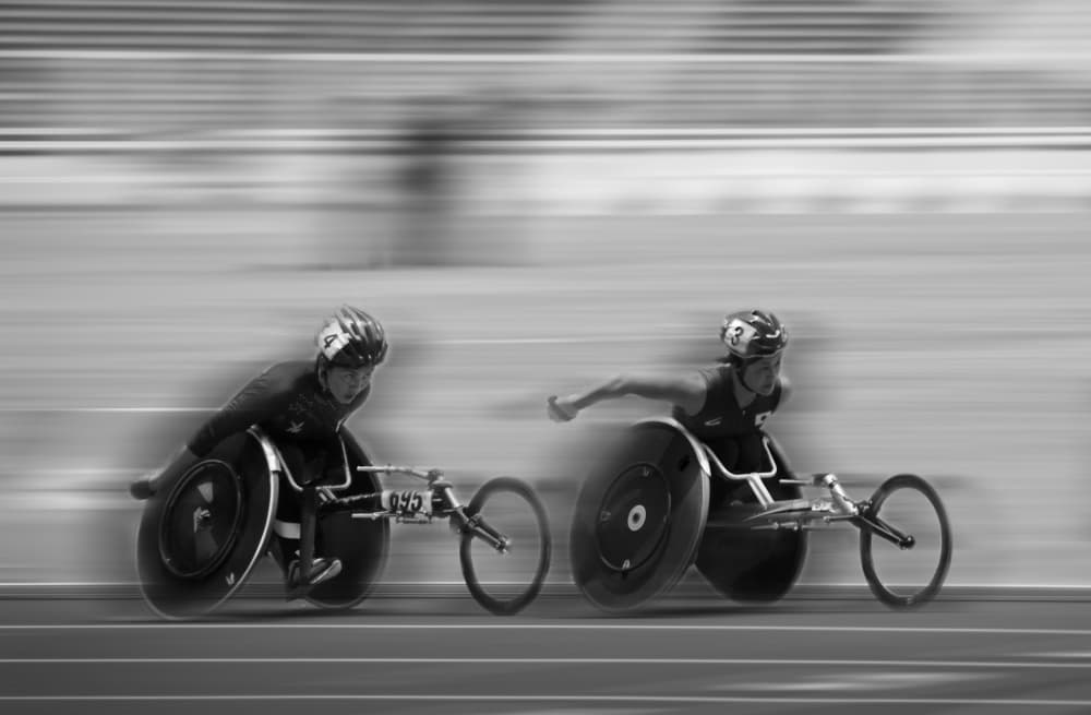 Dynamic Wheelchair Race by Rawisyah Aditya — canvas wall art