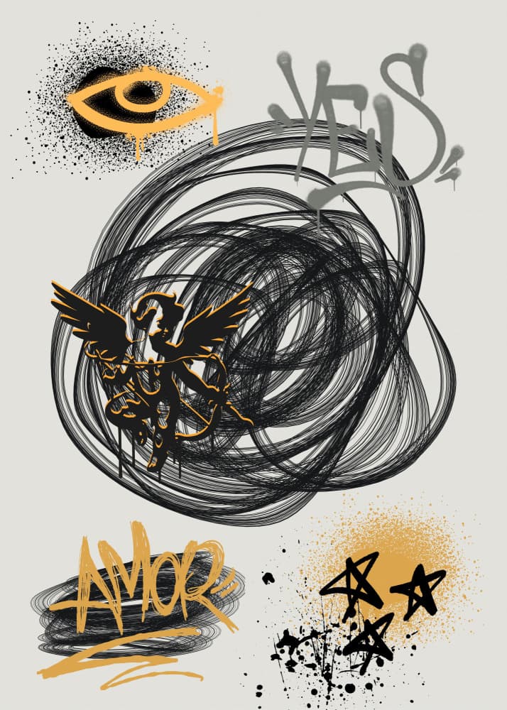 Graffiti Eye Angel by RS LAB STUDIO — canvas wall art