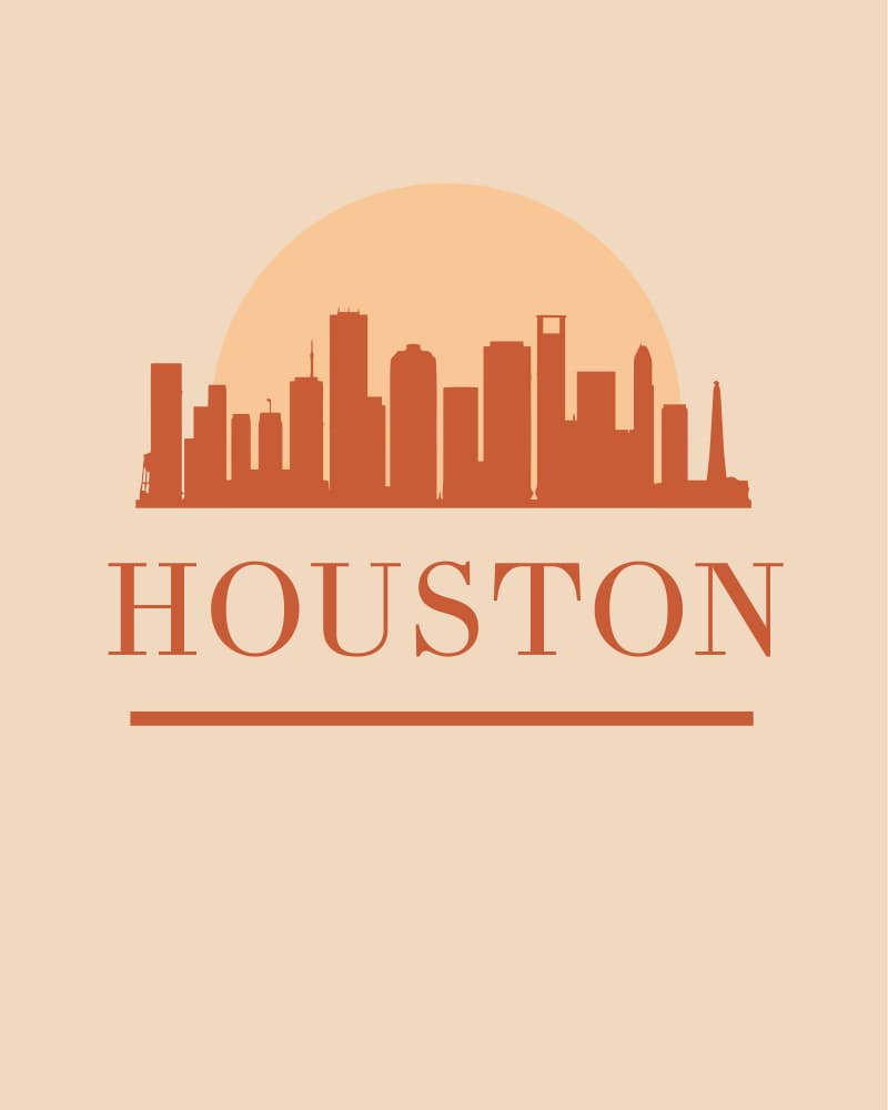 Iconic Houston Skyline by Emiliano Deificus — canvas wall art