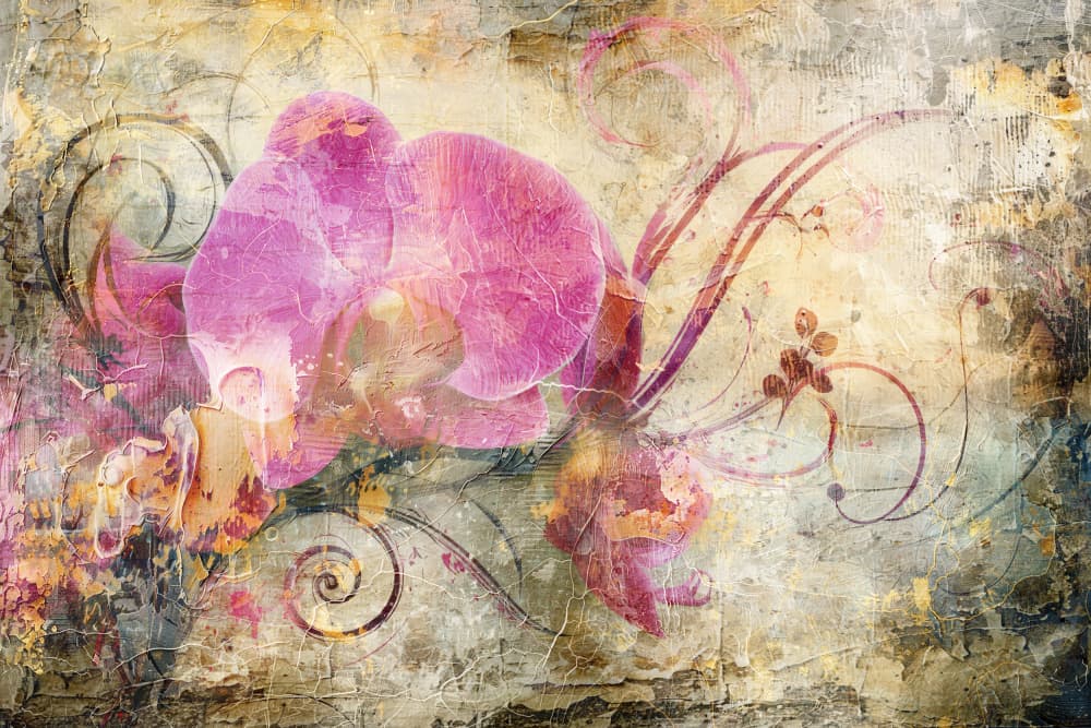 Vintage Pink Orchids by Rafal Kulik — canvas wall art