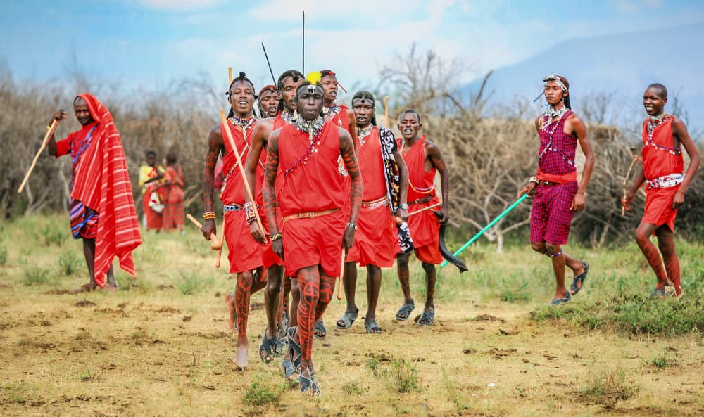 African Maasai Warriors by Jeffrey C. Sink — canvas wall art