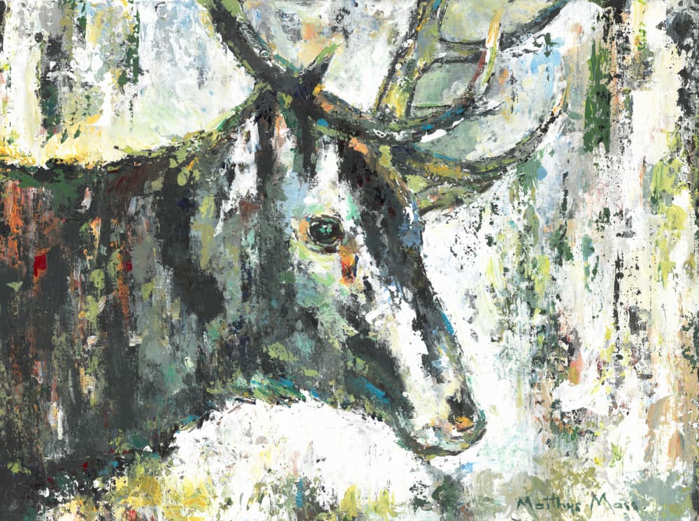 Textured Forest Stag by Matthys Moss — canvas wall art