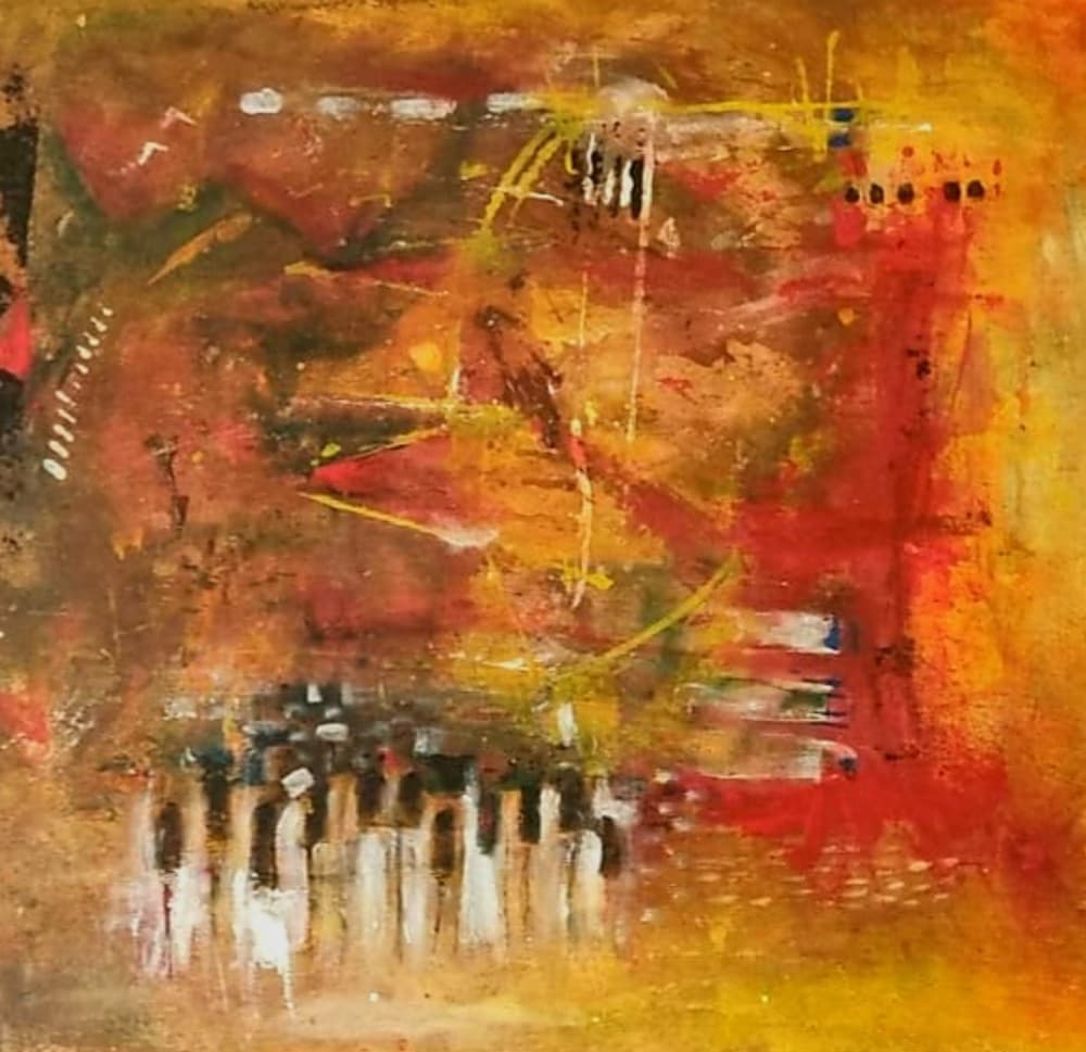 Vibrant City Crowd by Nico Phooko — canvas wall art