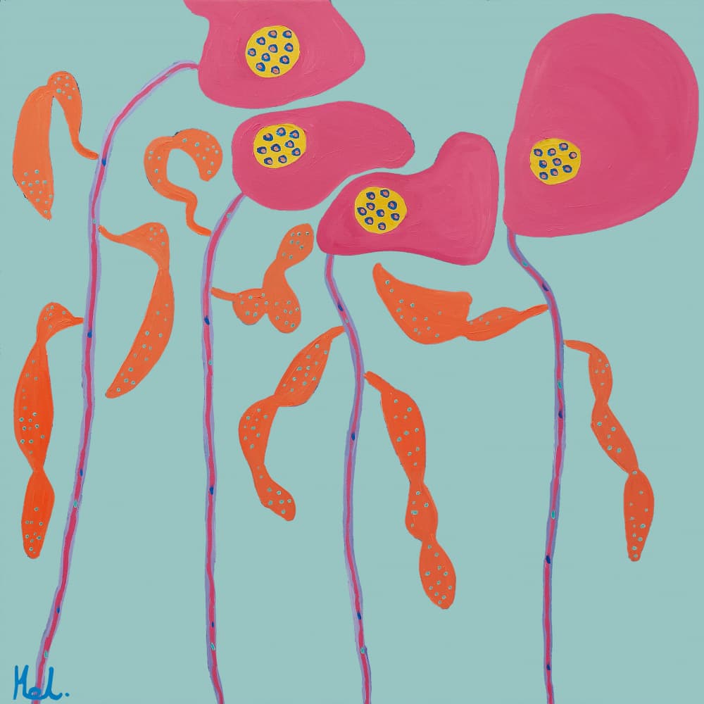 Vibrant Abstract Flora by Helen Joynson — canvas wall art