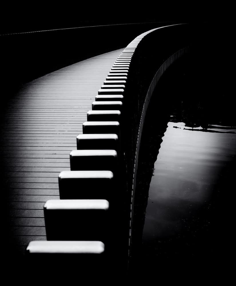 Curved Steps Bridge by Pawel Majewski — canvas wall art