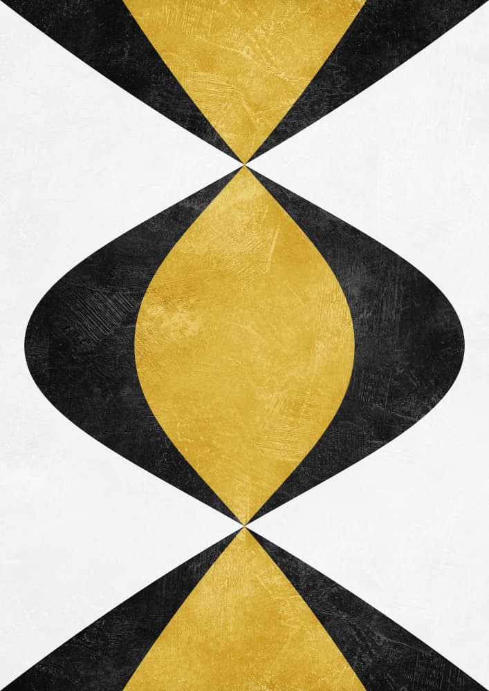 Geometric Gold Hourglass by Ema Paraschiv — canvas wall art