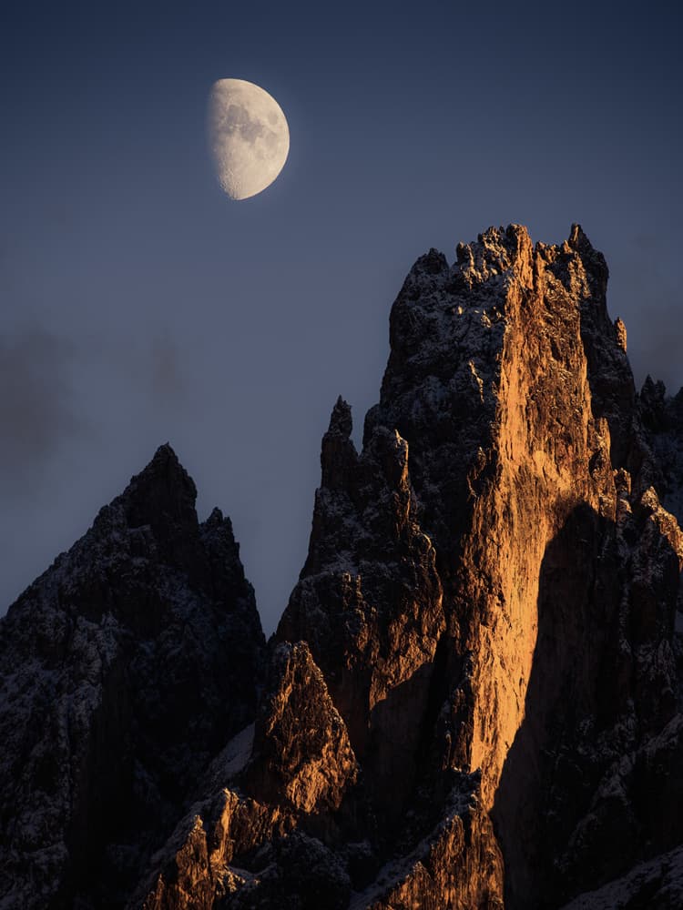 Golden Peaks Moonlight by Rostovskiy Anton — canvas wall art