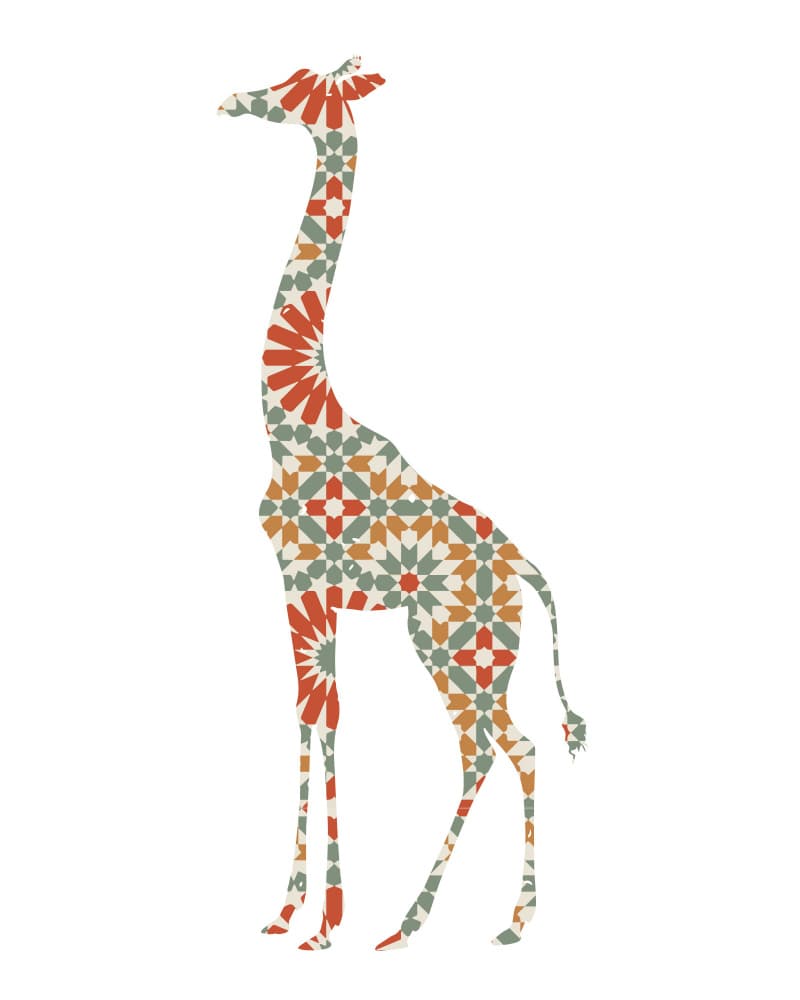 Moroccan Pattern Giraffe by Emiliano Deificus — canvas wall art