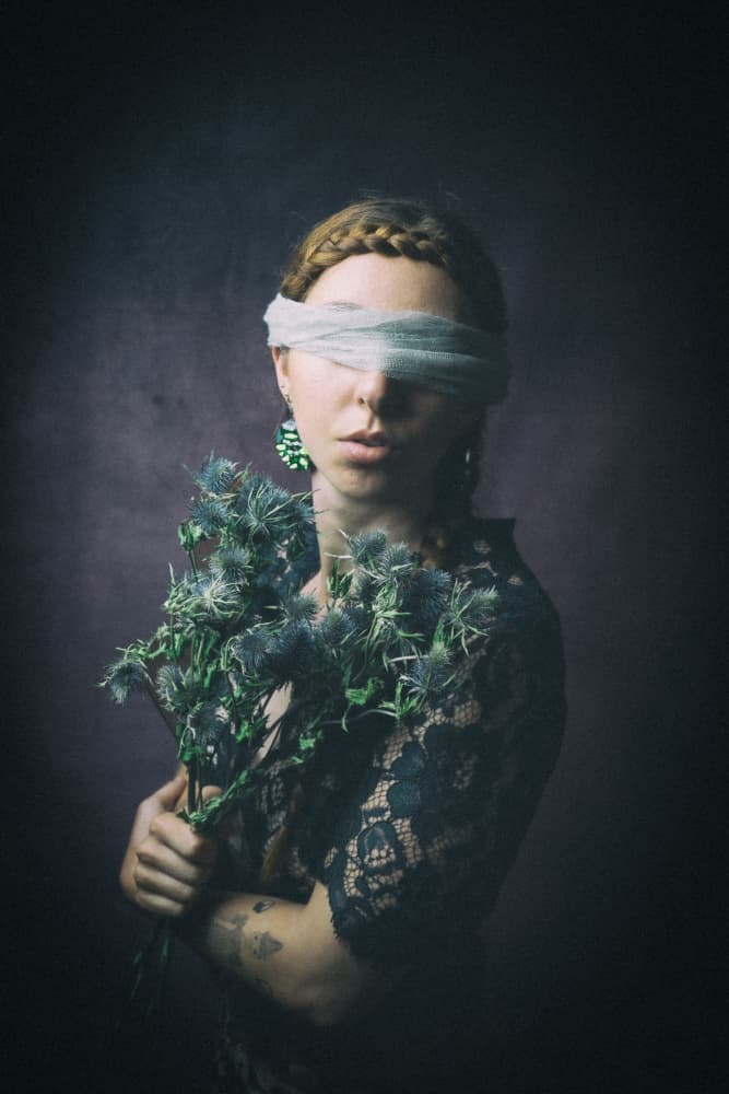 Blindfolded Thistle Woman by Ruth Franke — canvas wall art