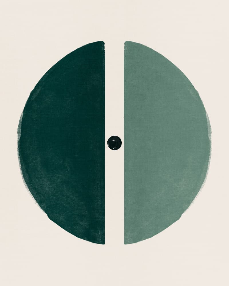 Split Green Circle by Ema Paraschiv — canvas wall art