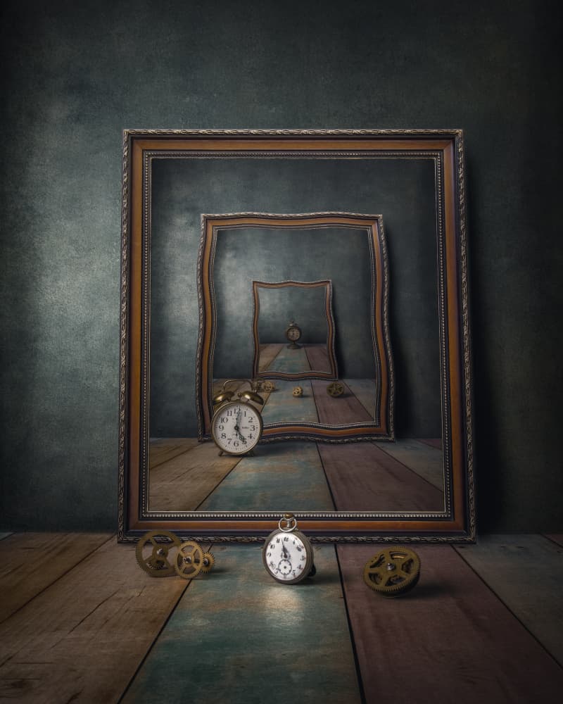 Surreal Time Mirrors by Marko Klavs — canvas wall art