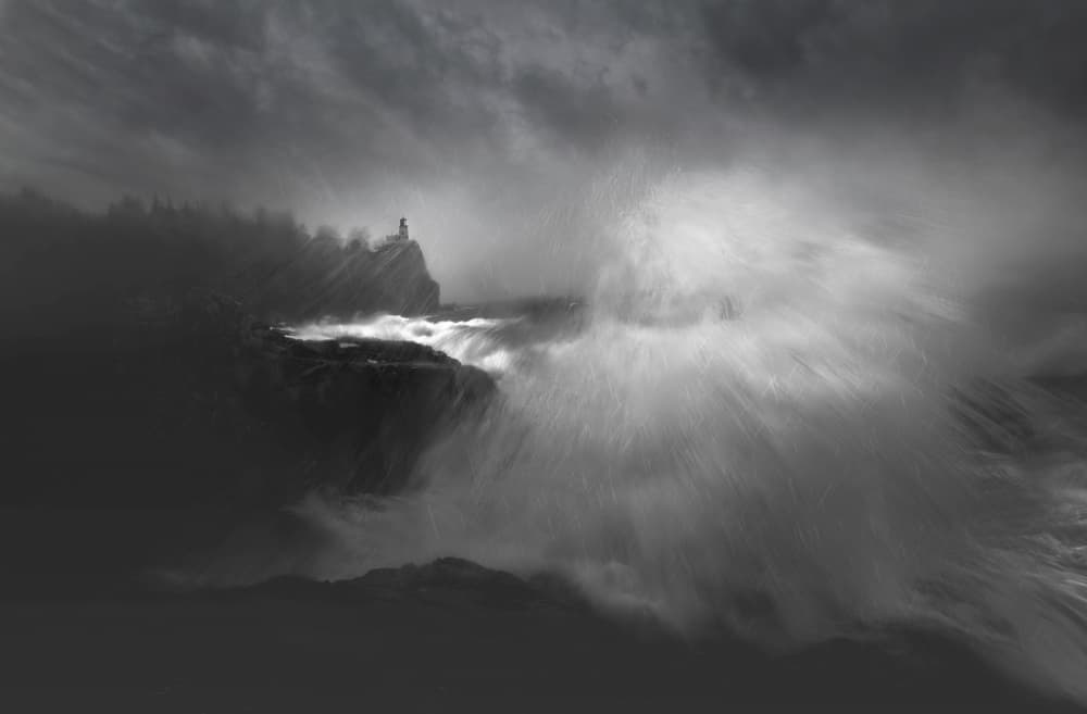 Wild Waves Lighthouse by Larry Deng APA — canvas wall art