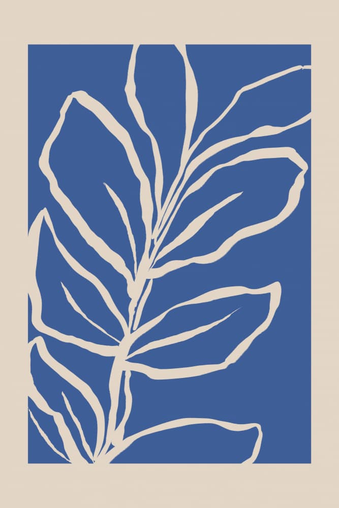 Minimalist Blue Botanical by Melloi Art Prints — canvas wall art