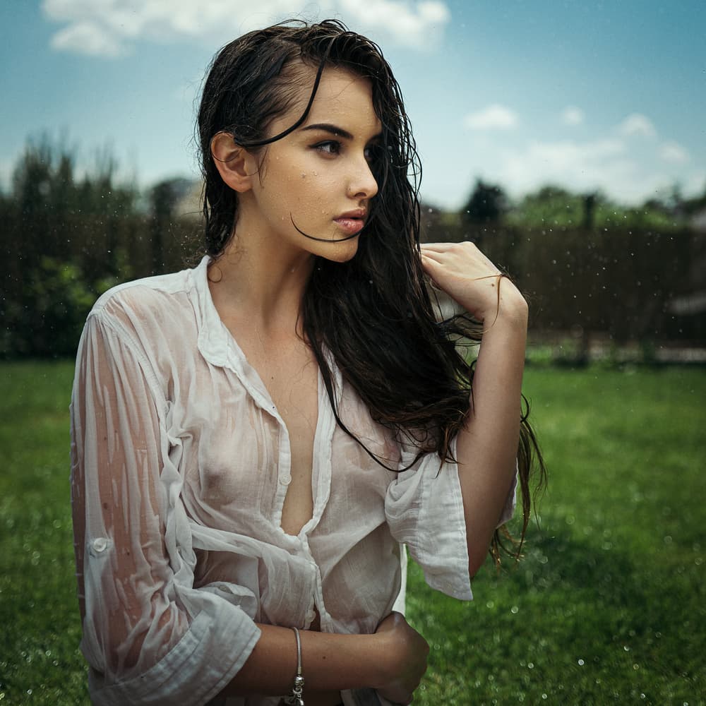 Woman in Summer Rain by Martin Krystynek MQEP — canvas wall art