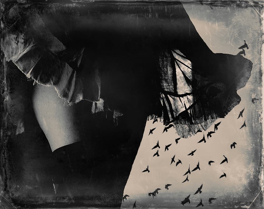Woman's Dark Flight by Bogdan Bouşcă — canvas wall art