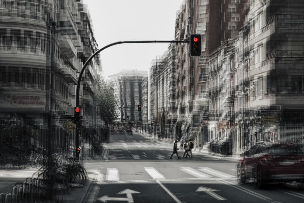Urban Motion Blur by Wim Schuurmans — canvas wall art