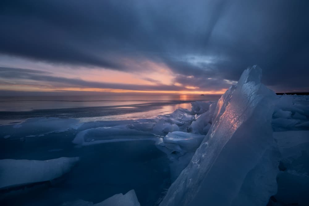 Golden Hour Ice by YANGYING — canvas wall art