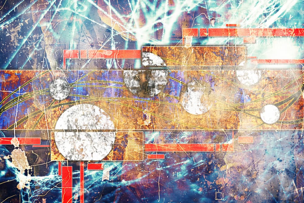 Futuristic Geometric Abstract by Rafal Kulik — canvas wall art