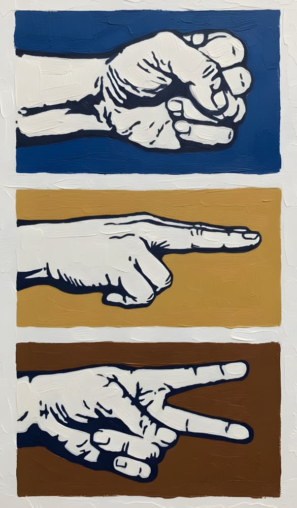Rock Paper Scissors Game by HUGO — canvas wall art