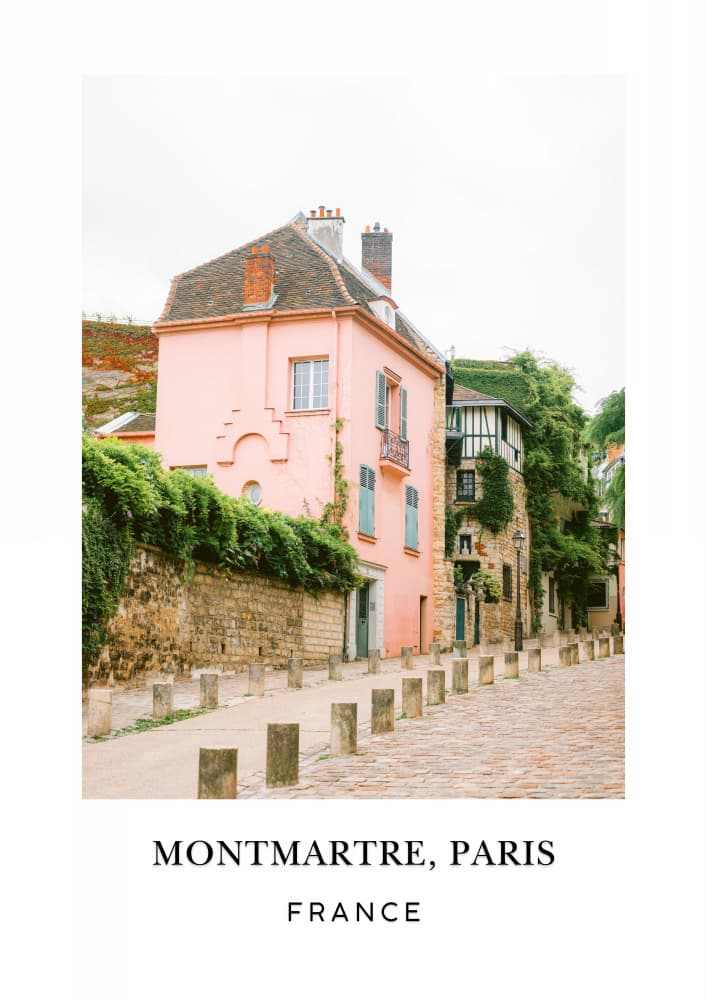 Montmartre Paris Travel Poster by Raisa Zwart — canvas wall art