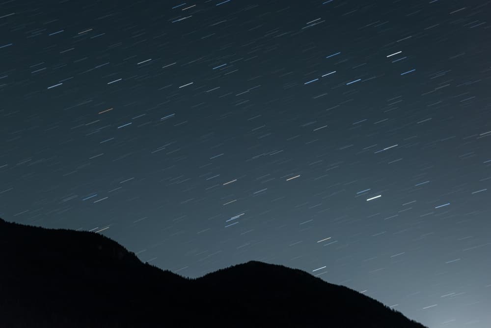 Mountain Star Trails Sky by Lynann Colligan — canvas wall art