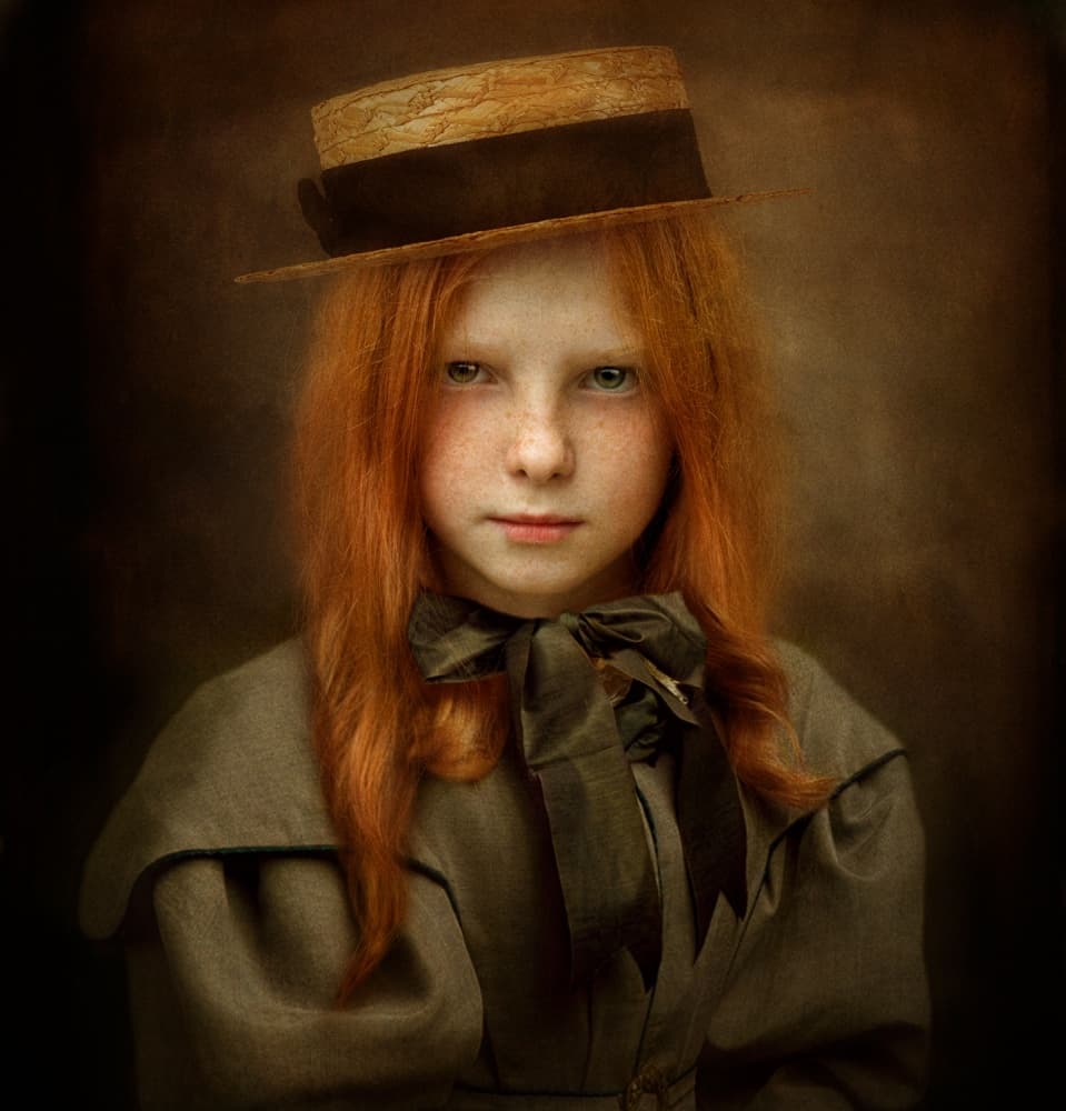 Vintage Redhead Portrait by Svetlana Melik-Nubarova — canvas wall art