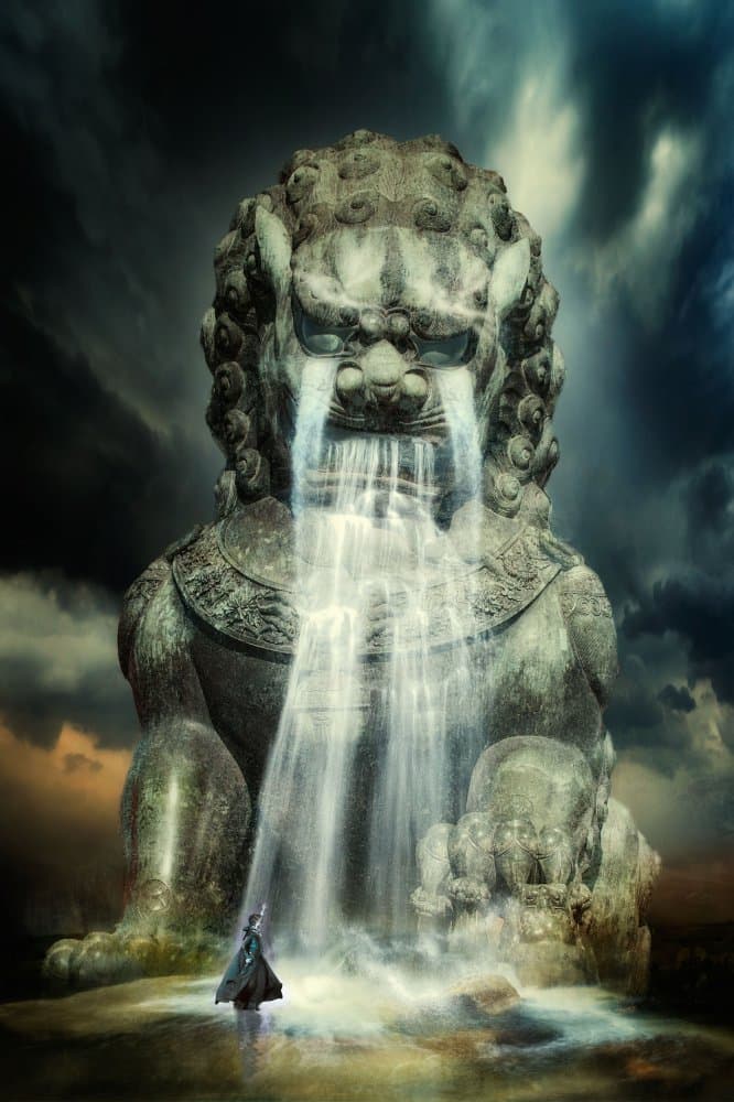 Mystical Guardian Waterfall by Charlaine Gerber — canvas wall art