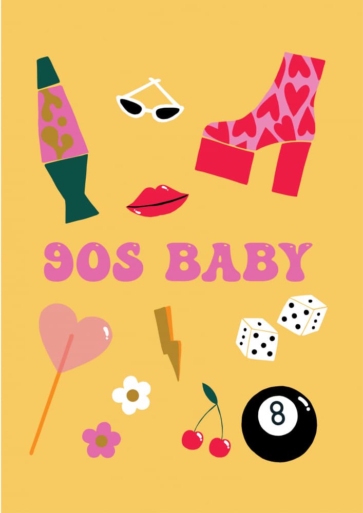 90s Baby Vibes by Aislinn Simmonds — canvas wall art
