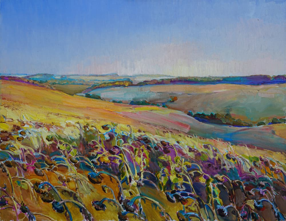 Vibrant Sunflower Fields by Andrii Kutsachenko — canvas wall art