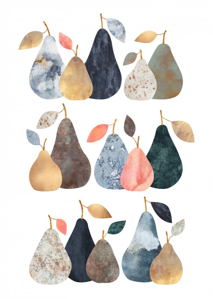 Modern Abstract Pears by Elisabeth Fredriksson — canvas wall art