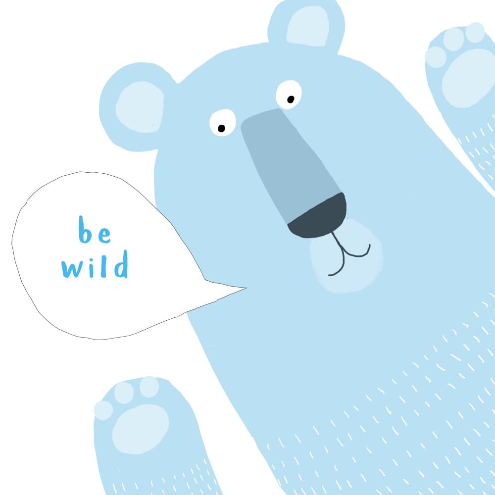 Wild Blue Bear by Carla Daly — canvas wall art