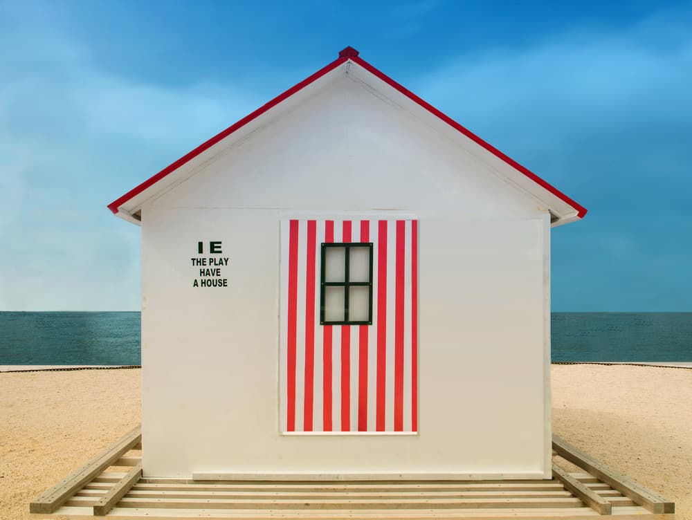 Striped Beach House by Anette Ohlendorf — canvas wall art