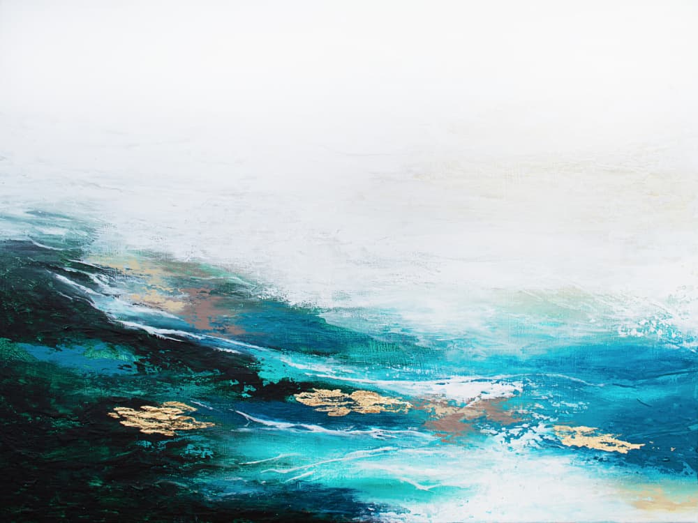 Golden Ocean Flow by Alyson Storms — canvas wall art