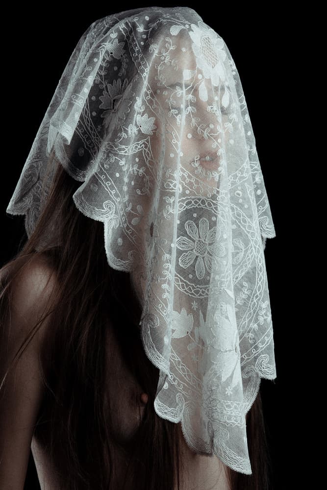 Mysterious Veiled Woman by Martin Krystynek MQEP — canvas wall art