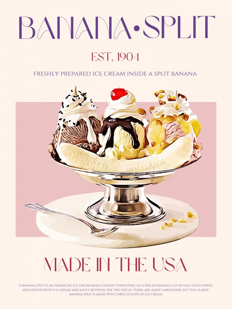Classic Banana Split by Nazma Khokhar — canvas wall art