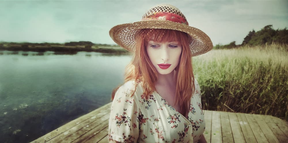 Woman in Straw Hat by kenp — canvas wall art