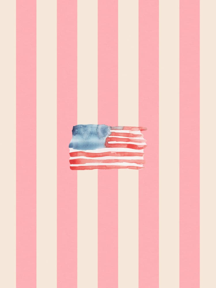 Sweet Watercolor USA Flag by Jolly and Dash — canvas wall art